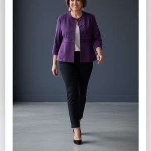 SANDRO Petite Jacket in Eggplant for 5'4" and under NWT